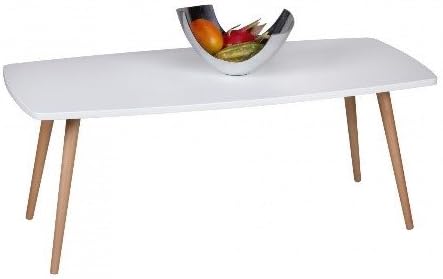 Snug Furniture - Scandi White Gloss & Beech Rectangular Coffee Table