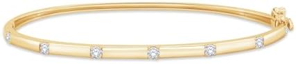 Bangle Bracelet for Women Round Cut Lab Created Moissanite and Cl...