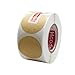 Hcode Natural Circle Kraft Paper Dots Labels 1.5 Inch Round Brown Adhesive Stickers Writable and Printable Thermal Transfer Labels 500 Pieces Per Roll (1 roll)
