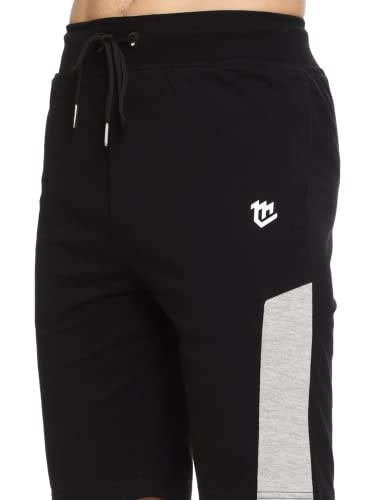 Image of MARK LOUIIS Men's Cotton Blend Shorts with 2 Zipper Pockets + 1 Back Pocket | Lightweight Breathable Casual Shorts | Elastic Waist Comfortable Fit | Multi-Color | M to 7XL