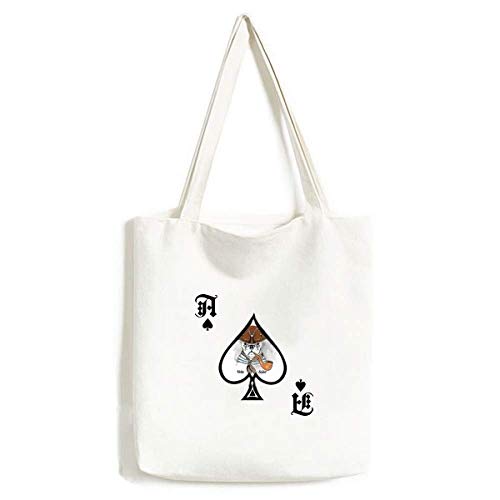 Sac lavable chien aquarelle et motif as de pique pour rangement créatif
