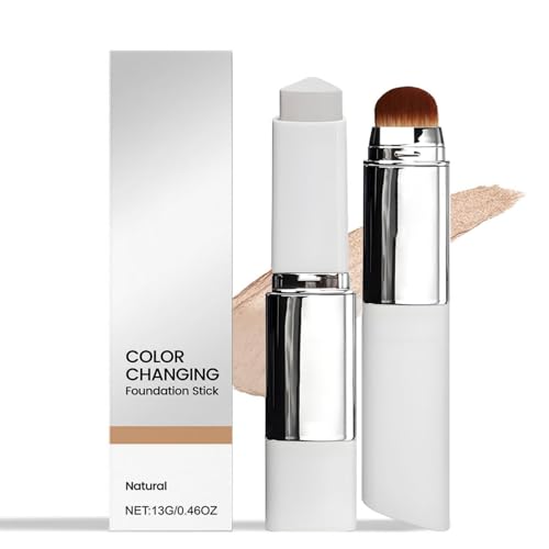Glowluna Base de Maquillaje Auto - Adaptativa 4 en1, Avanzado Base Maquillaje Coreana, Glowluna Maquillaje, Con Cabezal Brocha, Para Todos Los Tipos De Piel (Natural)