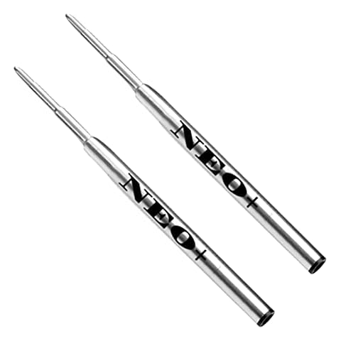 NEO+ Ballpoint Pen Refills Compatible with Montblanc Ballpoint Pens. Refills in Black Ink with a 1mm Tip Compatible with Montblanc Biros - 2 x Black Ink Ballpen Refills Cover