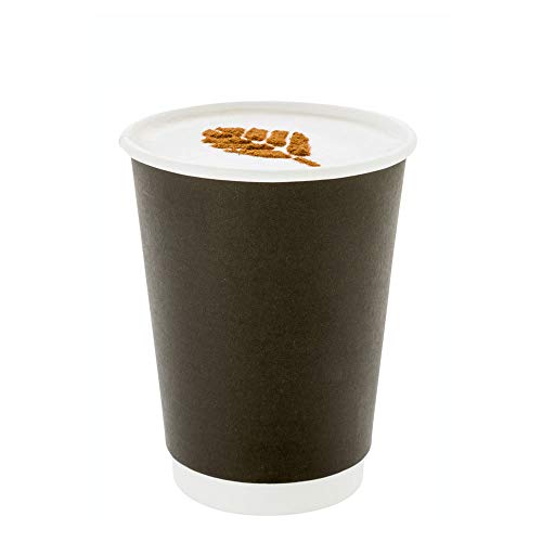 Image of Restaurantware 12 Ounce Paper Cups, Pack of 25 Double Wall Disposable a€ inch Leakproof, Recyclable, Black Paper Insulated Hot Beverage Holders, with Matching Lids Available for Purchase Separately