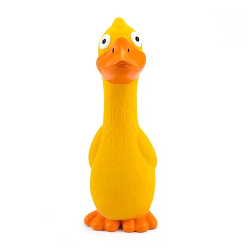 Chiwava 2er Pack 7,9 Zoll Quietschen Latex Hundespielzeug Gelb Ente Interaktives Spiel für kleine mittelgroße Hunde