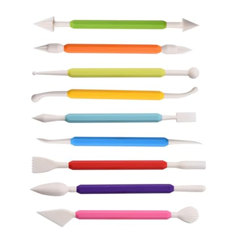 EXCEART Outils de Sculpture pour Gâteaux 9pcs en PP Multifonctionnels Faciles à Nettoyer pour Modelage de Pâte à Sucre et Décoration de Pâtisserie...