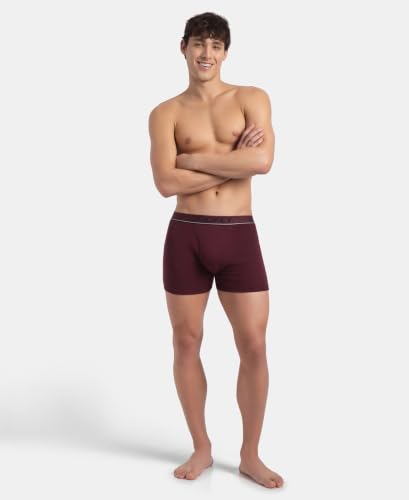 Image of Jockey 8009 Men Super Combed Cotton Rib Solid Boxer Brief with Ultrasoft and Durable Waistband (Pack of 3)