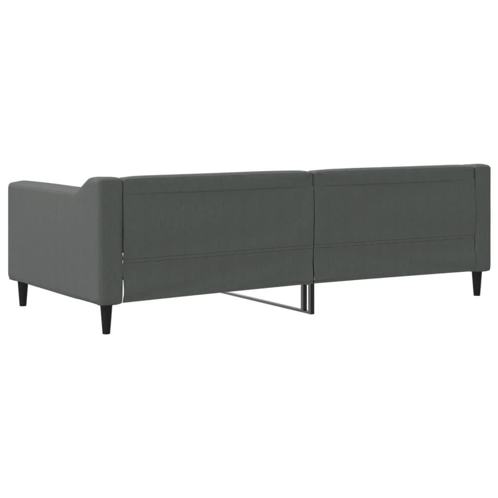Rozkładana 2w1 z tkaniny do salonu i sypialni metalowa szara 90x200 cm