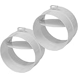 Vent Systems 100 mm / 4" Inch Backdraft Damper Stopper - Pack of 2 - Male Fit Dryer Vent Backflow with Shutter - ABS Plastic - One-Way Airflow Ducting Insert - Inline Fan Vent Deflector