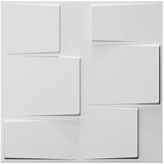Art3d 19.7" x 19.7" (Pack of 12) Wall Panel Square, White