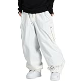 [HOTIAN] スノーボード ウェア パンツ メンズ レディース ユニセックス スキーパンツ スノボウエア スノーパンツ 4サイズ（XS～L） 耐水圧10,000mm 撥水加工 耐磨 保温 xypK2201（XS・ホワイト）