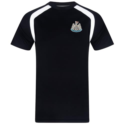 Newcastle United FC Official Football Gift Mens Poly T-Shirt Black Large