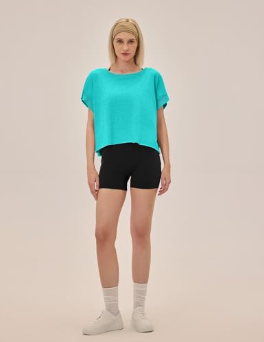 Image of UNIANKIYA Open Back Workout Tops for Women Loose Fit Athletic Crop Tee Short Sleeve Gym Running Yoga Shirt