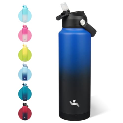 Image of Konokyo 40 oz Insulated Stainless Steel Sports Water Bottle with Straw Lid