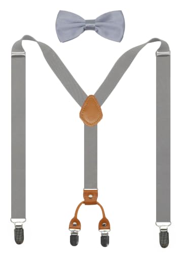 Image of Men's Suspenders Bowtie Set Elastic Y Shape Style Women's Suspenders Bowtie For Wedding&Formal Events