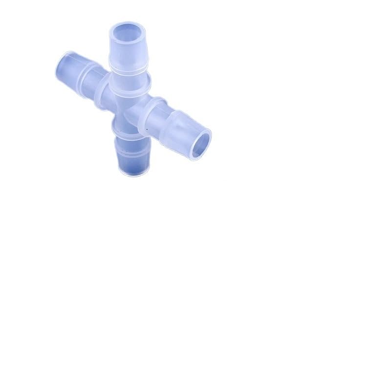 5 pezzi 2,4~12,7mm connettori a croce in plastica for irrigazione da giardino diametro uguale 4 vie giunto for acquario serbatoio pompa aria tubo pagoda giunti(7.9mm,200 Pieces)