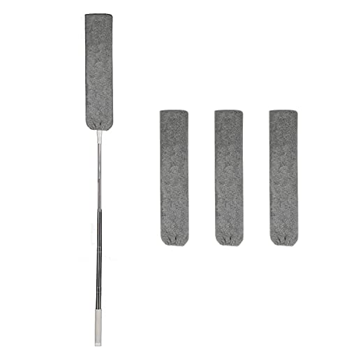 UKEENOR Ausziehbare Staubbürste mit Verlängerungsstange (79 bis 243,8 cm), biegbar, waschbar, langer Griff, Staubwedel für unter Möbeln, Couch, Kühlschrank, Bettboden Cover