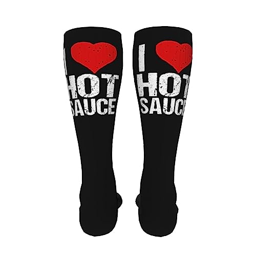 I Love Hot Sauce Knee High Socks For Women Long Tube Socks Athletic Compression Socks Unisex High Socks Girls4