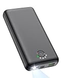 Power Bank 27000mAh Powerbank Fast Charging 22.5W QC 3.0 Portable Charger with Outputs Inputs Flashlight USB C Battery Pack Black, Ultra-High Capacity Compatible for iPhone Samsung etc