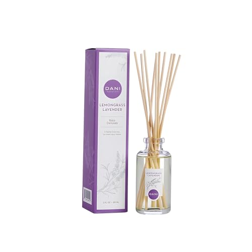 DANI Naturals Reed Diffuser Set - Calming Lavender Lemongrass Scent