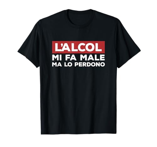 Homem L'Alcol Mi Fa Male Ma Lo perdem, presente para amantes de cerveja. T-shirt, Preto, S