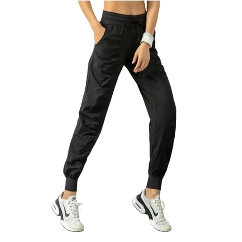 Pantalon plissé femme de sport ample avec cordon de serrage pour course et fitness