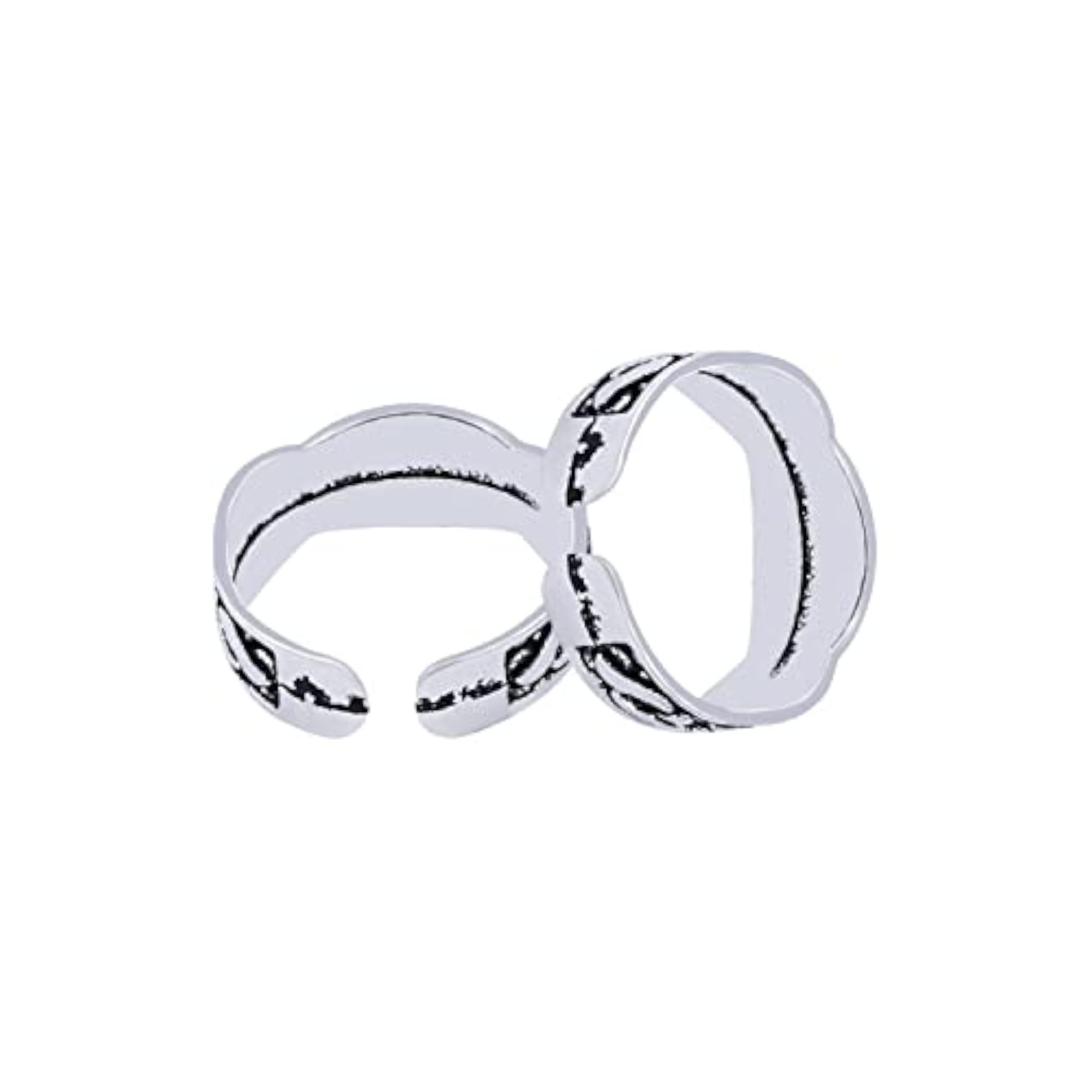 Traditional Silver Oxidized Toe Rings for Women