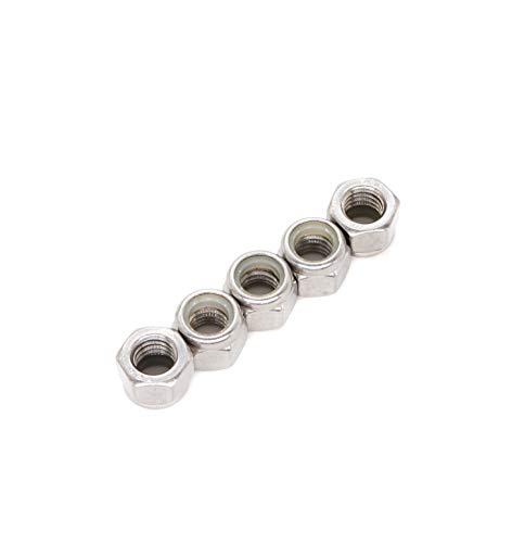 Image of 20PCS 5 /16-18 Nylon Inserted Self Locking Nuts - Stainless Steel Silver Tone, 5 /16 inch Nylock Nuts for Furniture, Tools, Handle