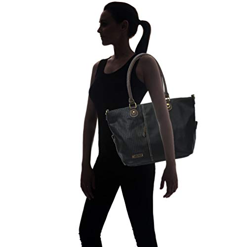 Bolso Tote CHALA Laser Cut en piel sintética negra miniatura 2