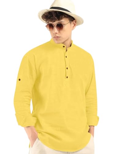 Image of ROYALSCOUT Men's Cotton Blend Full Sleeve Kurta Shirts Pack of 1 Designed for Festive Moments, Cultural Functions, or Casual Gatherings