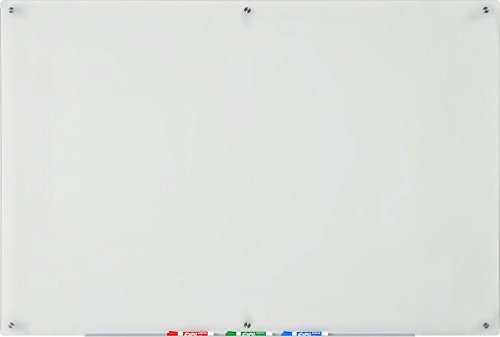 Audio-Visual Direct Frosted Glass Dry-Erase Board Set - 40 x 60 Inches - Includes Hardware & Marker Tray (Non-Magnetic)