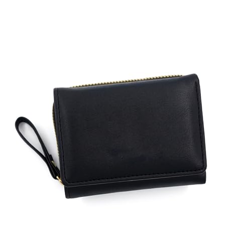Women's Short Three Fold Change Bank Card Large Banknote Slot Iron Wallet(D)
