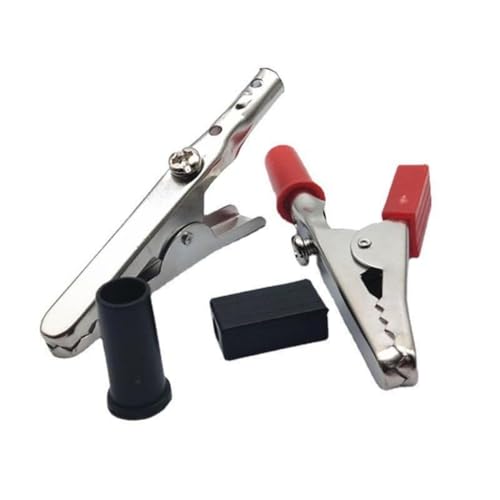 Image of Alligator Clips, 10Pcs Red & Black, 50mm Metal, Spring-Loaded, Compact, Hardware Clamp Vise