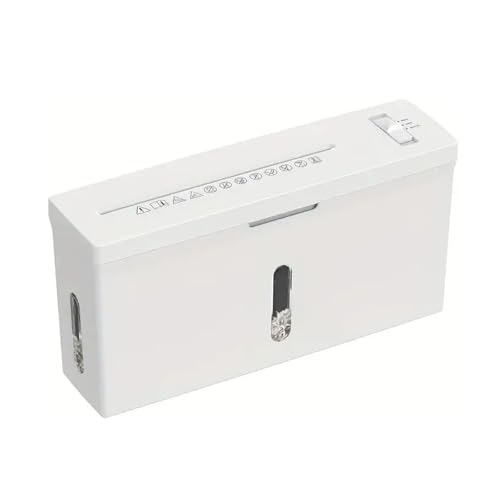 Trituradora de papel, trituradora portátil de microcorte P-5, nivel de seguridad, capacidad de 2 hojas, trituración continua de 10 minutos, sistema antibloqueo de 4L para oficina en casa