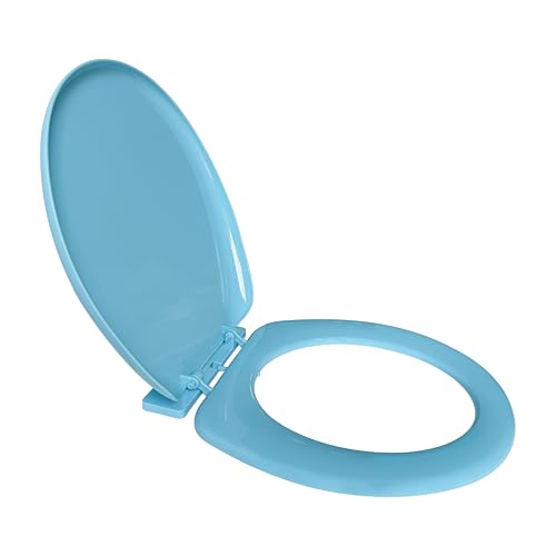 Image of LUXART Toilet Seat Cover 17.9L x 14.5W Inc Indian Commode Oval Seat Cover With Round Edge | EWC Non Soft Close Commode Cover With Installation Kit | PP Western Toilet Cover For Bathroom Commercial Use
