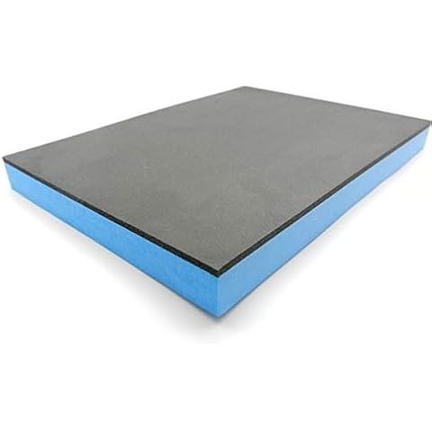 Werkzeugeinlage Hartschaumstoff Systemeinlage Schaumeinlage für Werkzeugwagen ca. 400 x 500 x 35 mm, schwarz/blau,Top Industriequalität Cover