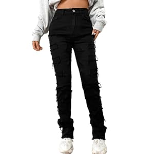 Women Denim Embroidered Straight Leg Pants Stretch Patch Denim Stacked Straight Leg Jeans For Women 8 3177fzgkbsl. sl500 . ss300