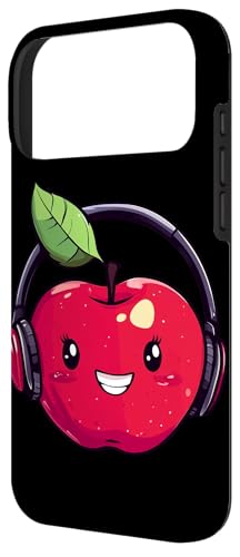 H&uuml;lle f&uuml;r iPhone 17 Pro Max Cooler roter Apfel mit Kopfh&ouml;rern f&uuml;r Jungen und M&auml;dchen