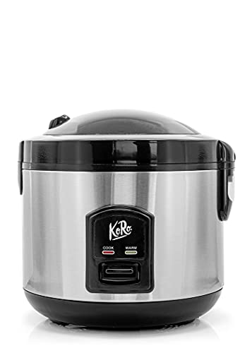 KoRo - Reiskocher 1,5 L - Mit praktischer Warmhalte-Funktion - Inklusive Dämpfeinsatz, Messbecher und Reislöffel…