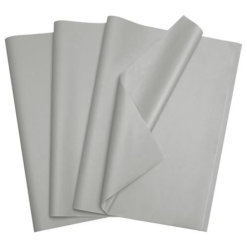 Image of Bobobag 100 Sheets Grey Tissue Paper, 20 inch x 14 inch Tissue Paper for Gift Bags, Bulk Gift Wrapping Tissue for DIY Crafts, Birthday, Christmas and Holiday Decor