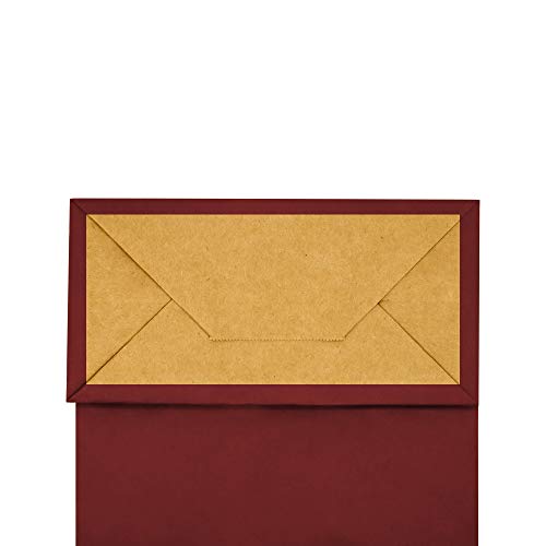 Image of bagmad 100 Pack 5.25x3.25x8 Inch Small Red Gift Paper Bags with Handles Bulk, Kraft Bags, Craft Grocery Shopping Retail Party Favors Wedding Business Sacks (Red, 100pcs)