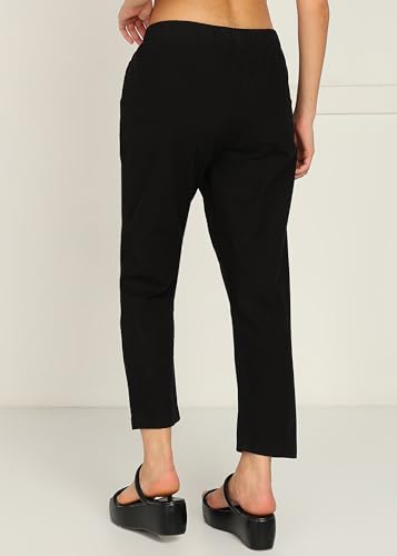 Image of Alan Jones Clothing Womens Mid Rise Cotton Relaxed Ankle Pants | 100% Cotton