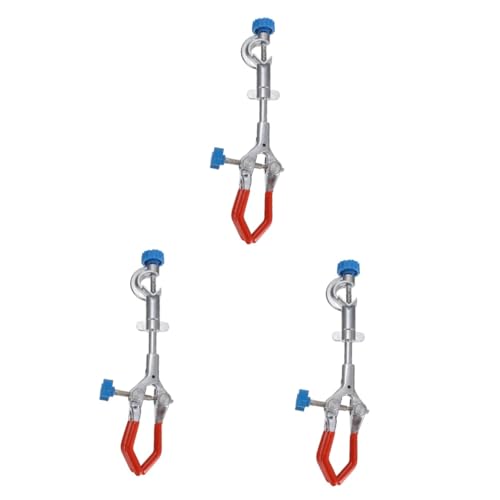 PRETYZOOM 3 Pcs Lab Stand Clamp Holder Three-claw Clamp for Laboratory Anti-slip Claws