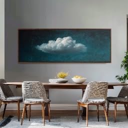 Tableau texturu0201 bleu sarcelle grand format horizontal de luxe