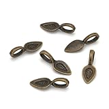 100 piezas de 21 mm con cierre de gancho para joyas, bronce antiguo, base plana de lágrima de 12 mm, a granel para manualidades, joyería, fabricación de joyas MC-R1