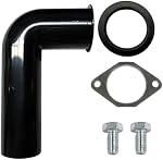 Garbage Disposal Elbow Replacement Kit with Flange and Gasket, Plastic Drain Outlet Fitting for InSinkerator and Waste King, 3.8"" x 1.5"", Black single