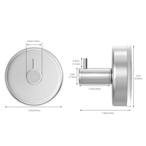 Image of HUFEEOH Suction Cup Hooks for Shower, 4 Pack Removable Towel Holder Wall Hooks for Inside Shower, No Drill Towel Hooks for Bathroom Hanger Wall Mount (Silver)