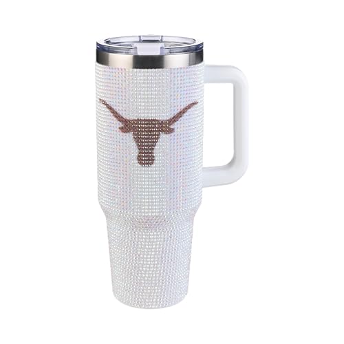 Image of The Memory Company Officially Licensed 40oz White Bling Game Day Tumbler, University of Texas