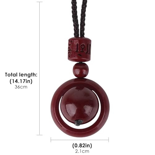 Cinnabar Six Syllable Mantra Rotating Pendant Necklace – Feng Shui Amulet for Protection, Good Luck, and Prosperity, Unique Gift for Positive Energy.2