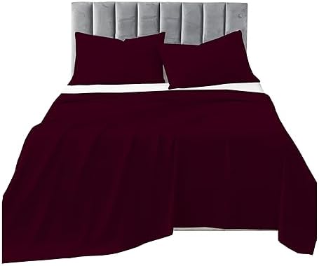 R&Z Plain Luxuary Polycotton Flat Sheets Single, Double, King, S King (Latte/Mocha, King)